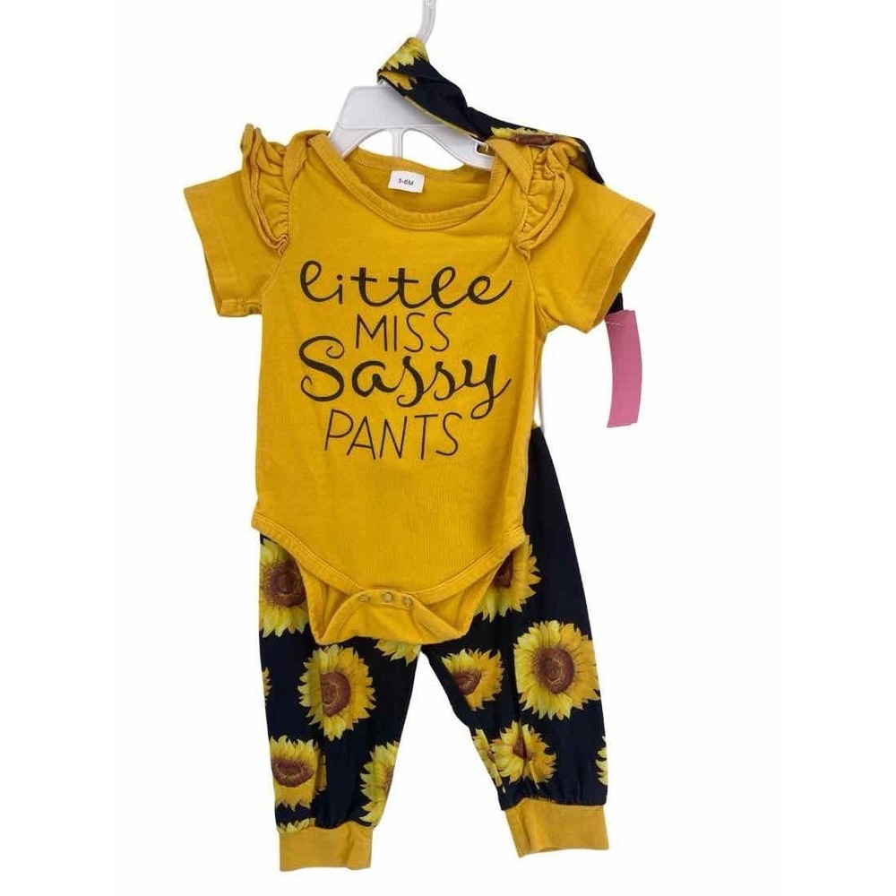 No Brand Kids Size 3-6m 3 pc